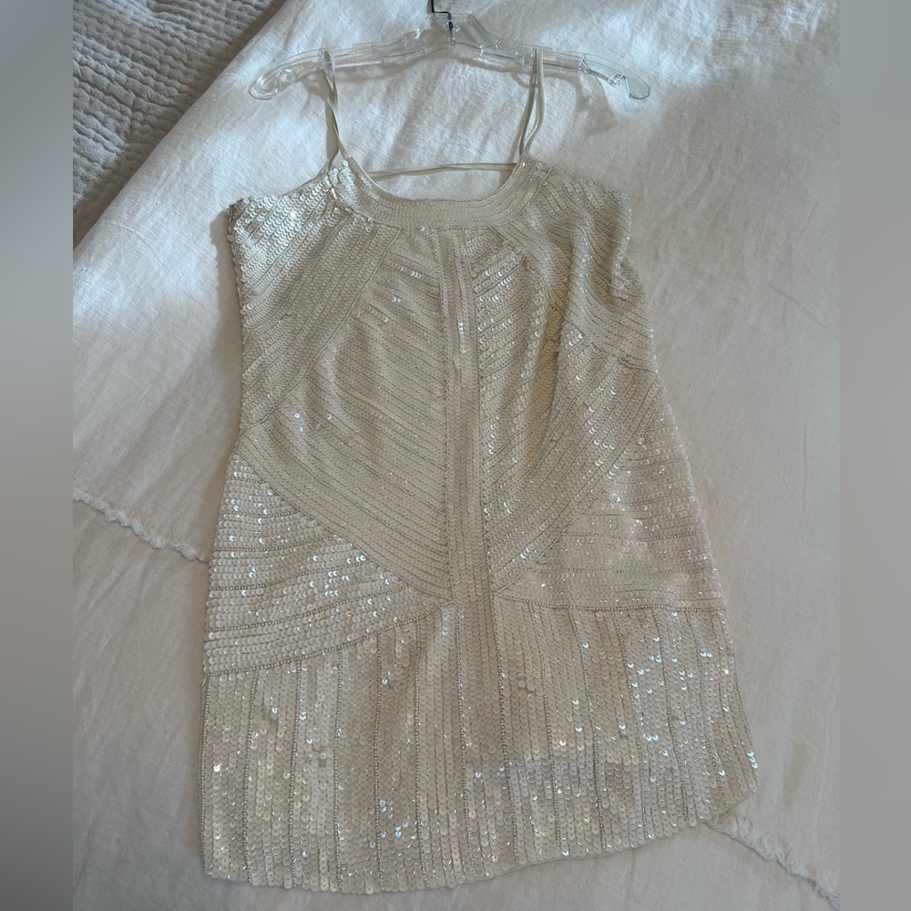 Parker White Sequin Dress